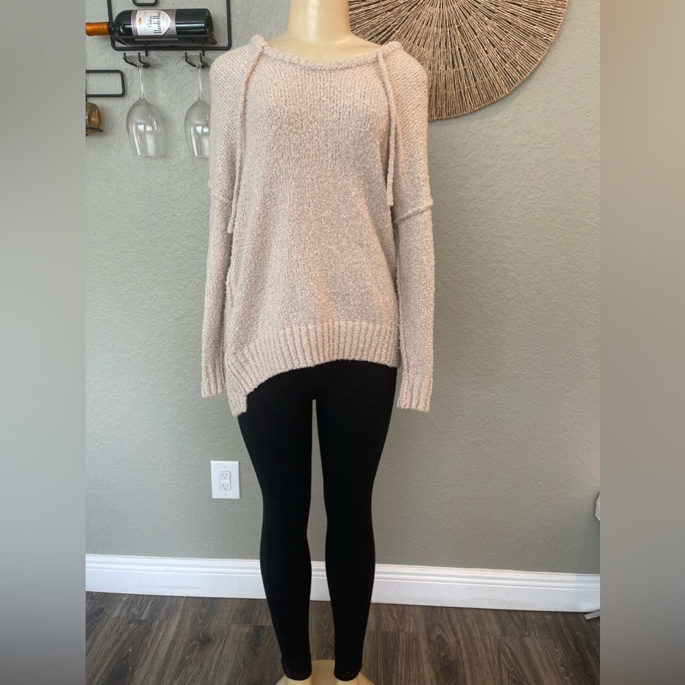 Knit hoodie sweater